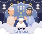 Father and Son Celebrating Eid Al Adha