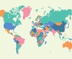 Modern World Map with Pastel Color