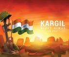 Kargil Vijay Diwas Tribute to India Heroes Concept