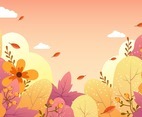 Fall Season Foliage and Flower Concept