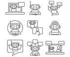 Chatbot Icon Set Collection