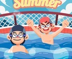 Swim with Friend on Summer