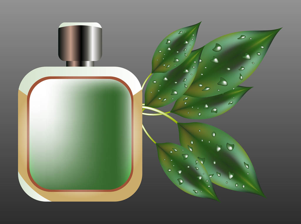 Beautiful perfume bottle made of the leaf pattern Vector Image