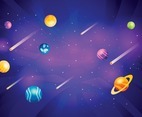 Space Planet with Meteor Background