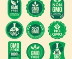 Set of Green GMO Free Emblems