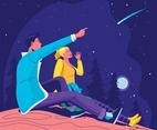 A Couple Seeing a Falling Star