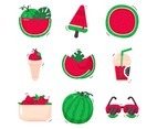 Watermelon Fruits Icons