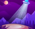 UFO Hovering in the Night Sky Concept