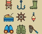 Fishing Gear Equipment Icons