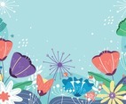 Colorful Blooming Flowers Background