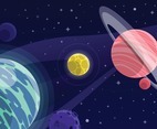 Planets in Space Background