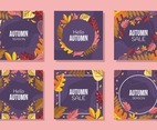 Autumn Season Leaf and Foliage Card Set