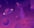 Space Background with Rocket