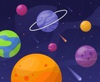 Space Background with Colorful Planet