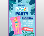 Summer Swimming Pool Party Invitation Poster