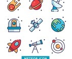 Outer Space Objects Set of Icons