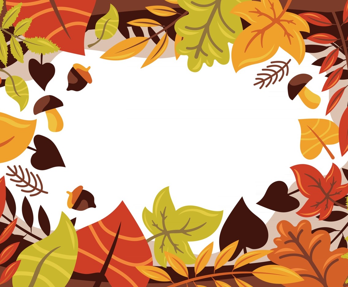 Fall Leaves Border Background