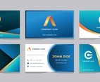 Blue and Gold Business Card Template