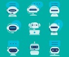 Artificial Intelligence Chatbot Icons Set