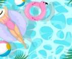 Summer Swimming Activity Background