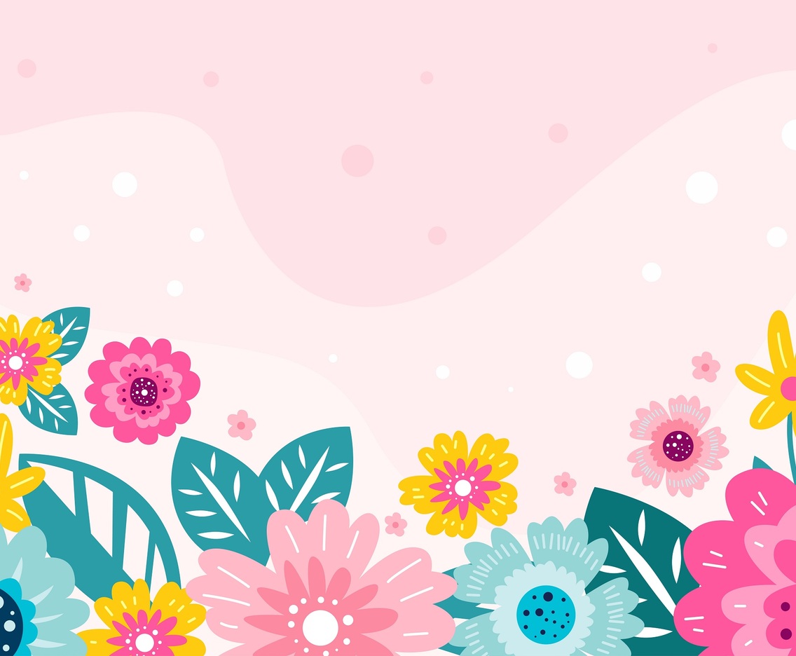 Blooming Flower Colorful Doodle Background