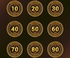 Gold Brown Anniversary Celebration Badge Collection