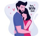 Husband Hugging Lovely Wife