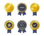 Elegant Gold Blue Trust and Verified Badge Collection