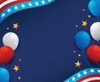 USA Flag and Balloon Background