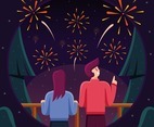 Couple Enjoying Firework Show
