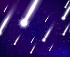 Meteor Background with some shining meteors