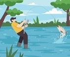 Happy Fishing in the Lake