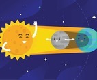 Cartoon Solar Eclipse Concept
