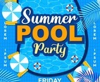 Blue Summer Pool Party Poster