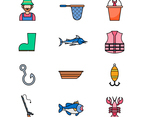 Summer Fishing Activity Icon Pack