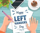 Writing Happy Left Handers Day on White Paper