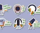 Sticker Collection For Podcast Day Celebration