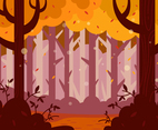 Autumn Flat Forest Scenery Background