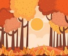 Bright Orange Afternoon during Fall Season Background