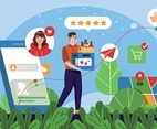 Delivery Man Drop Off Groceries and Get Good Rating