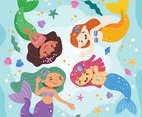 Cute Mermaids Under the Sea