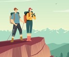Couple Hiking In Mountain
