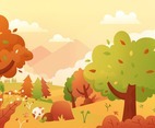 Autumn Scene Vector Background