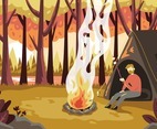 Camping Landscape in Autumn