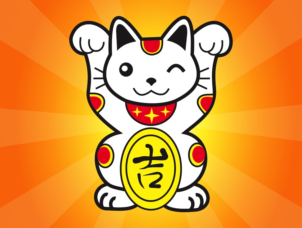 Японская кошка Манеки-неко вектор