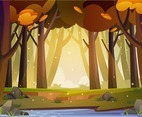 Autumn Forest Scenery Background