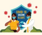 Covid-19 After Vaccine in Flat Style