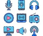 Set of Icons for Podcast