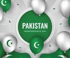 Pakistan Independence Day with Balloon Element Concept