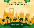 Saudi National Day with City Landscape
